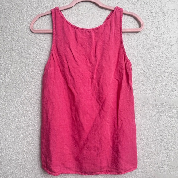 Market & Spruce Tops - Market & Spruce Pink Linen Blend Tank Top | Criss Cross Back | Size Small